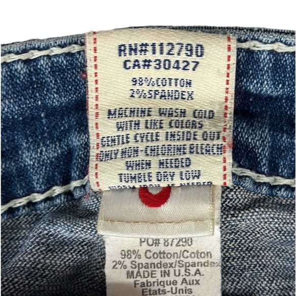 True Religion Johnny Big QT Women's Blue Denim RN#112790 Straight Leg Jeans 26 - Picture 6 of 8